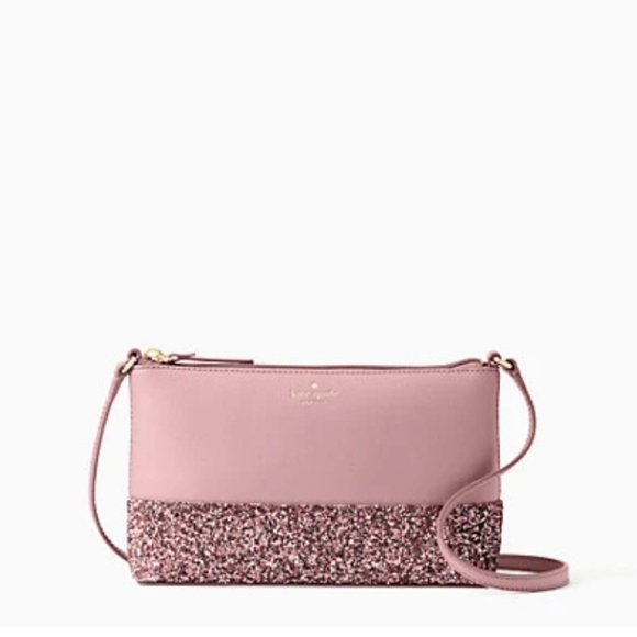 Kate Spade Greta Court Ramey Crossbody Pink Glitter Bag - Picture 8 of 8